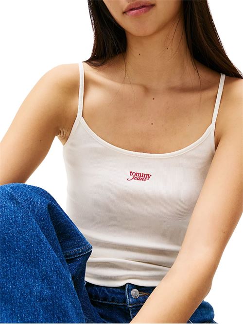 Top bianco in cotone Tommy Jeans | DW0DW20241YBH